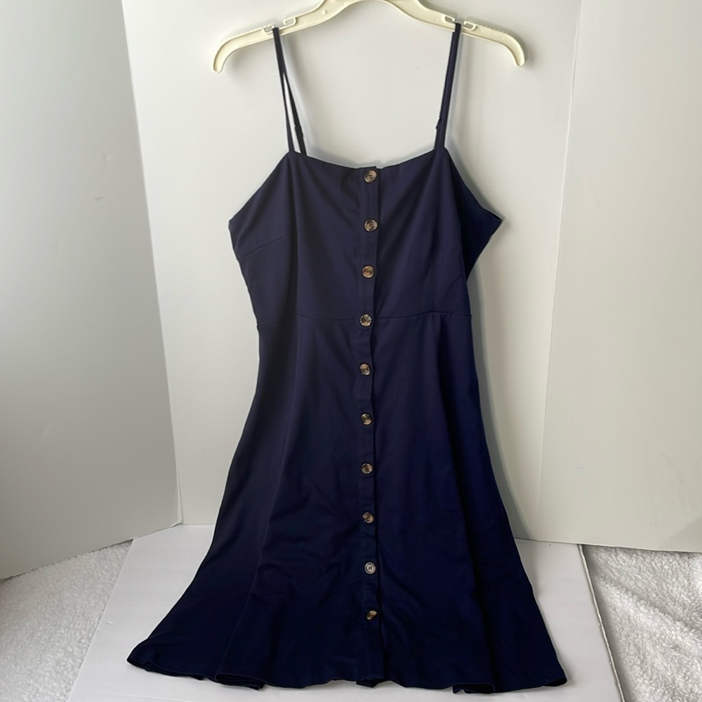 Berydress Women's Size XL  Sundress  Blue Spaghetti Strap Midi  Blue A - Line